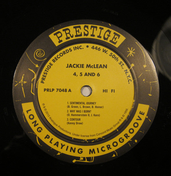 Jackie McLean - 4, 5 And 6 (LP, Album, Mono, Ltd, RE, RM, 200)
