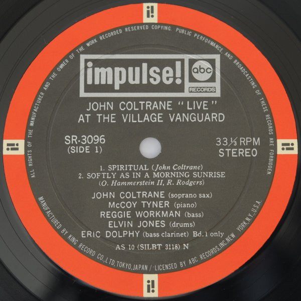 Coltrane* - ""Live"" At The Village Vanguard (LP, Album, Gat)