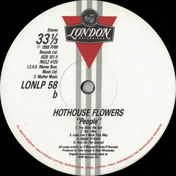 Hothouse Flowers - People (LP, Album)