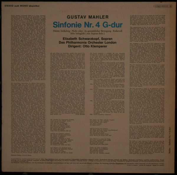 Gustav Mahler - Vierte Sinfonie G-dur(LP, Album)