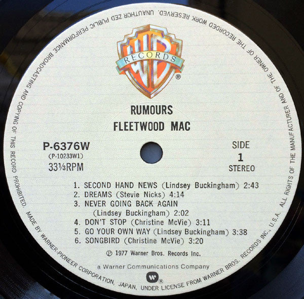 Fleetwood Mac - Rumours (LP, Album, RE)