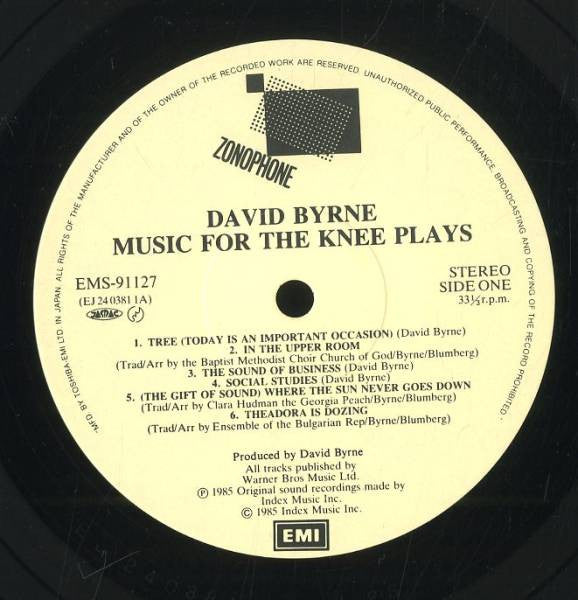 David Byrne - Music For The Knee Plays (LP, Album)