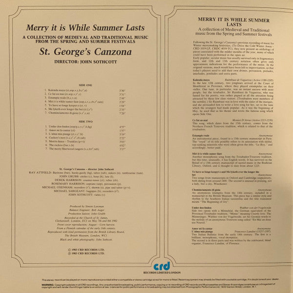 St. George's Canzona - Merry It Is While Summer Lasts - A Collectio...