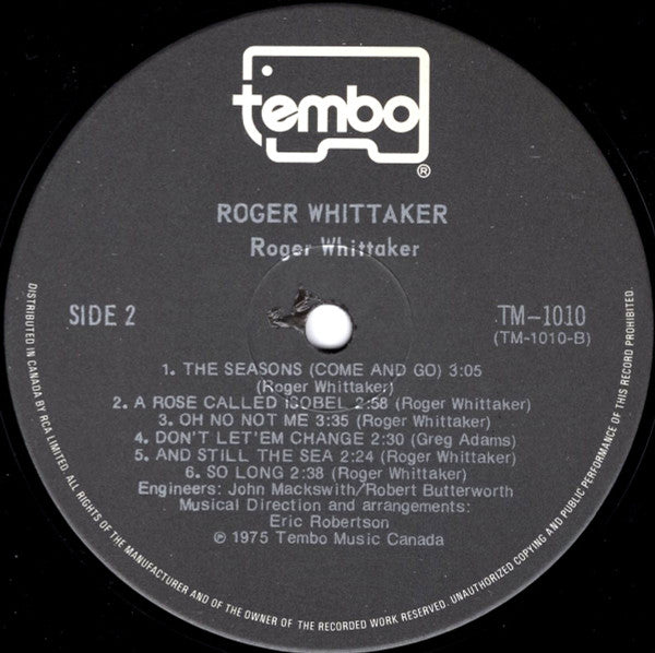 Roger Whittaker - Roger Whittaker (LP, Album,  )