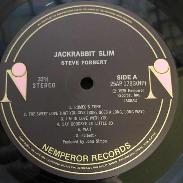 Steve Forbert - Jackrabbit Slim (LP, w/ )