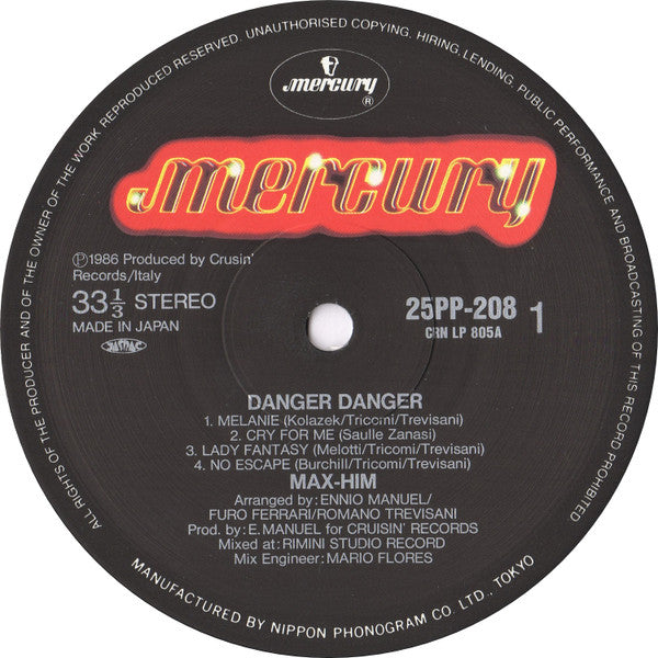 The Max Him* - Danger Danger (LP, Album)