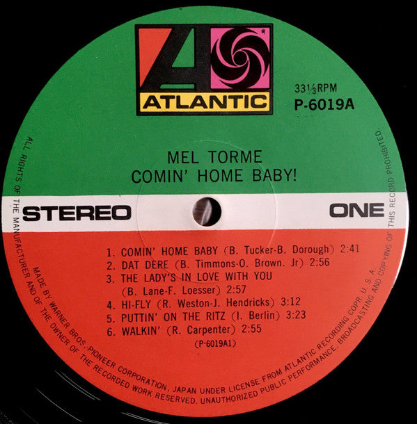 Mel Torme* - Comin' Home Baby! (LP, Album, RE)