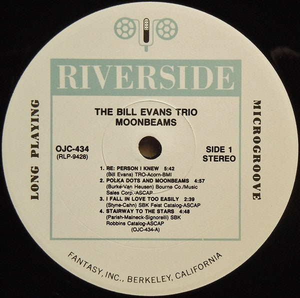 The Bill Evans Trio - Moon Beams (LP, Album, RE, RM, 180)