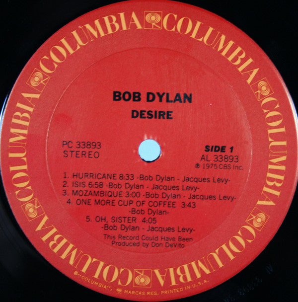 Bob Dylan - Desire (LP, Album, Ter)