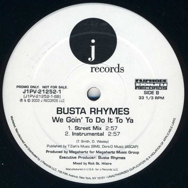 Busta Rhymes - We Goin' To Do It To Ya (12"", Promo)