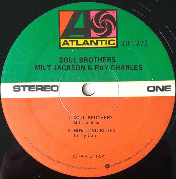 Milt Jackson & Ray Charles - Soul Brothers (LP, Album, RE)