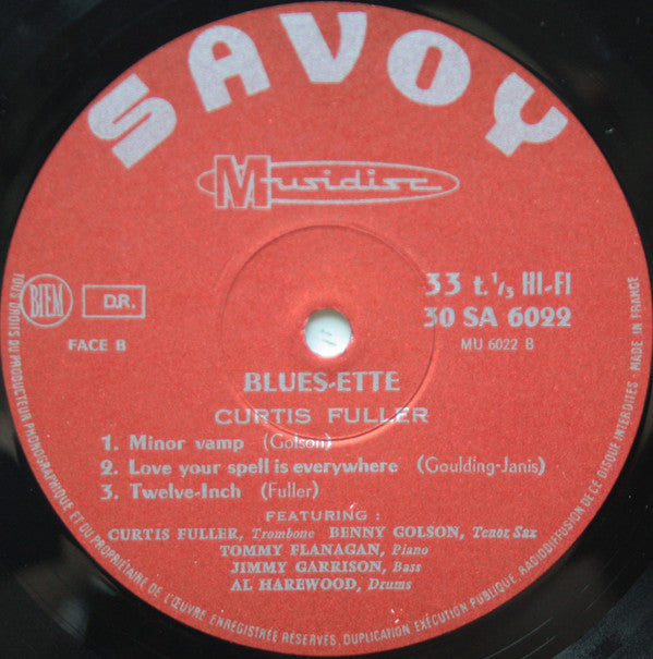 Curtis Fuller Quintet* - Blues-ette (LP, Album, Mono)