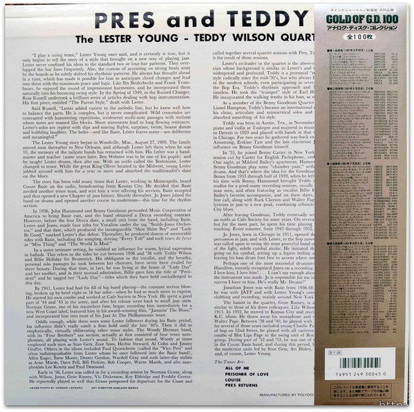 The Lester Young-Teddy Wilson Quartet - Pres And Teddy(LP, Album, M...