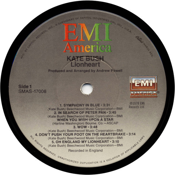 Kate Bush - Lionheart (LP, Album, RE, Gat)