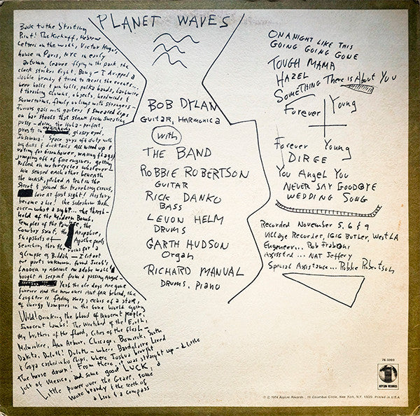Bob Dylan - Planet Waves (LP, Album, Spe)