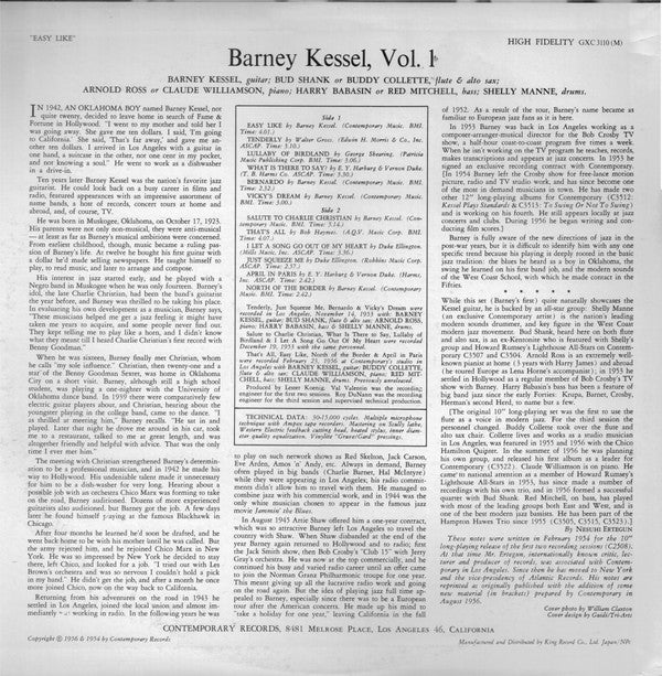 Barney Kessel - 'Easy Like' Barney Kessel Volume 1 (LP, Album, RE)