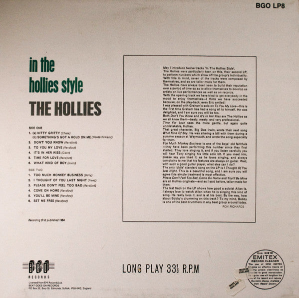 The Hollies - In The Hollies Style (LP, Album, RE)