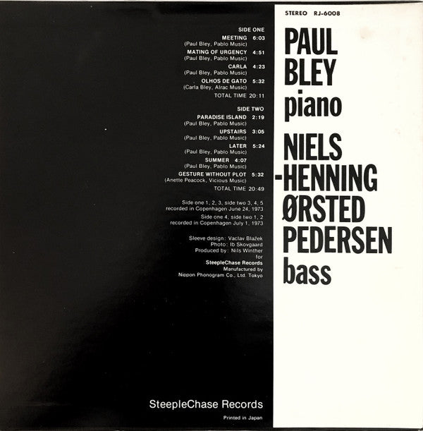 Paul Bley, NHØP* - Paul Bley / NHØP (LP, Album, RE)