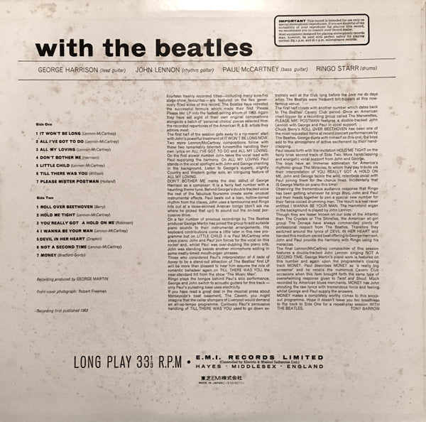 The Beatles - With The Beatles (LP, Album, RE)