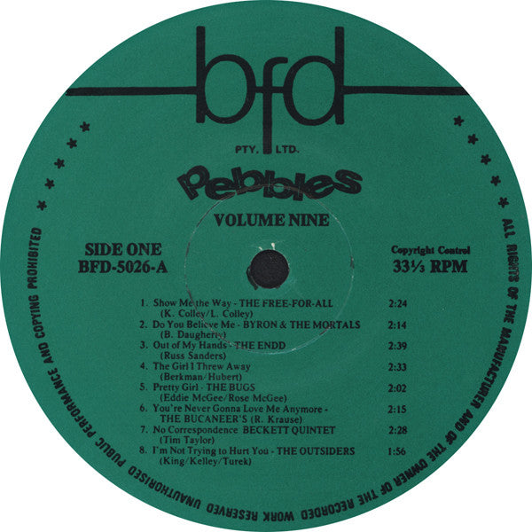 Various - Pebbles Vol. 9 (LP, Comp, Unofficial, Tur)