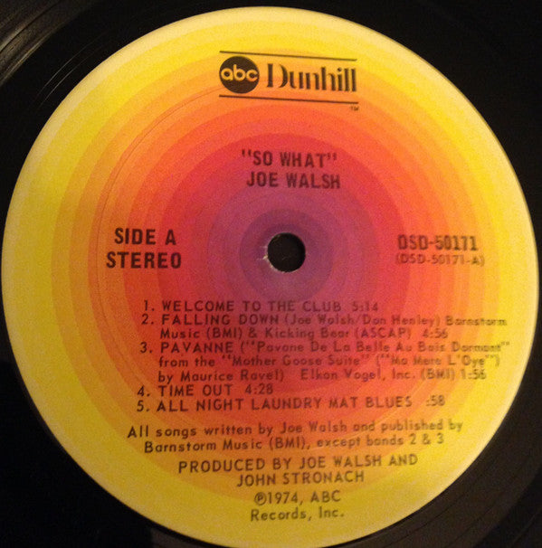 Joe Walsh - So What (LP, Album, San)