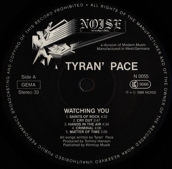 Tyran Pace - Watching You (LP, Album)