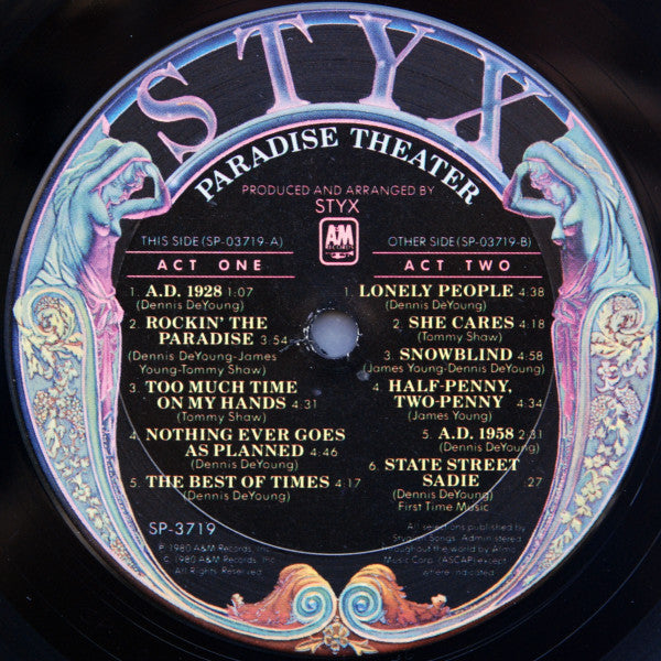 Styx - Paradise Theatre (LP, Album, Etch, San)