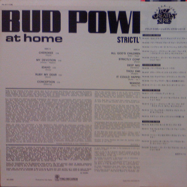Bud Powell - At Home - Strictly Confidential (LP, Album, Mono)