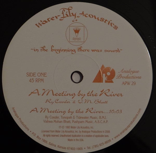 Ry Cooder - A Meeting By The River(2x12", Album, RE, 180)