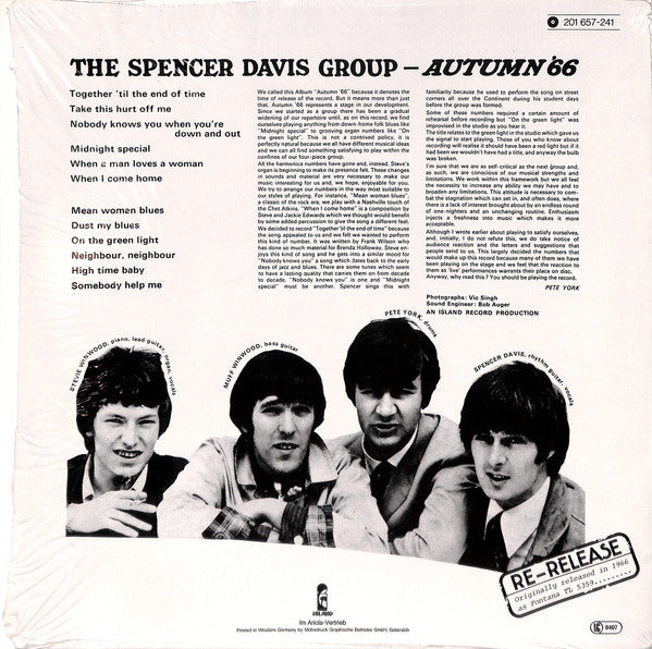 The Spencer Davis Group - Autumn '66 (LP, Album, RE)