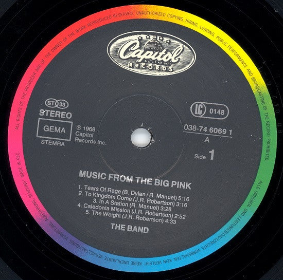 The Band - Music From Big Pink (LP, Album, RE)