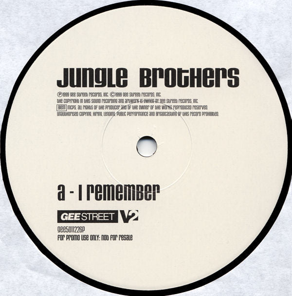 Jungle Brothers - I Remember / Strictly Dedicated (12"", Promo)