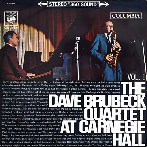 The Dave Brubeck Quartet - At Carnegie Hall (Vol. 1) (LP, Album)