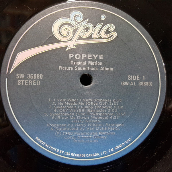Various - Popeye - Original Motion Picture Soundtrack Album(LP, Album)