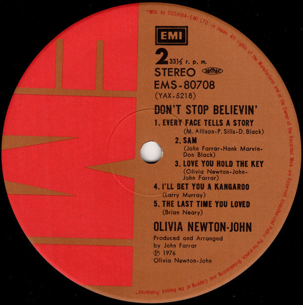 Olivia Newton-John - Don't Stop Believin' (LP, Album)