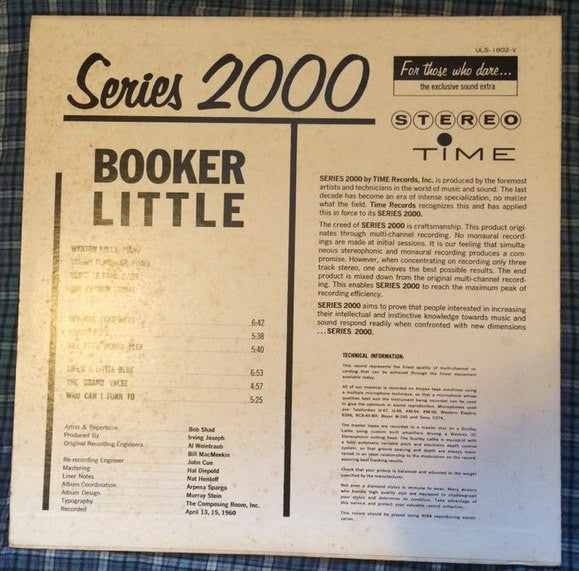 Booker Little - Booker Little (LP, Album, RE)