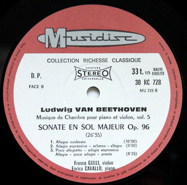 Ludwig van Beethoven - Musique De Chambre Pour Piano Et Violon, Vol...
