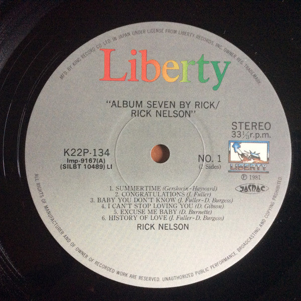 Rick Nelson* - Album Seven By Rick (LP, Album, RE)