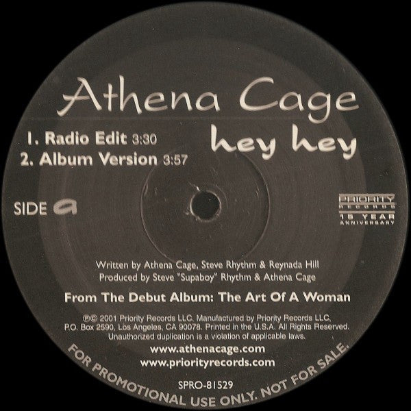 Athena Cage - Hey Hey (12"", Promo)