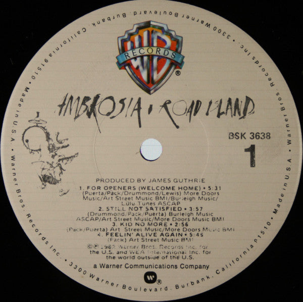 Ambrosia (2) - Road Island (LP, Album, Jac)