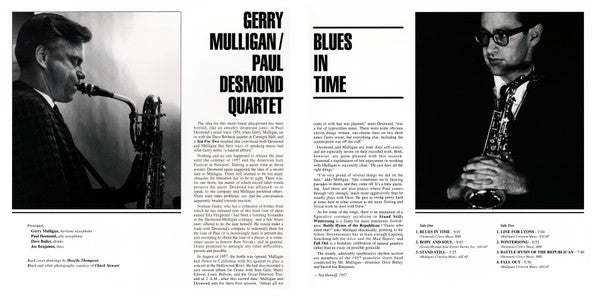 Gerry Mulligan - Paul Desmond Quartet - Blues In Time(LP, Album, Lt...