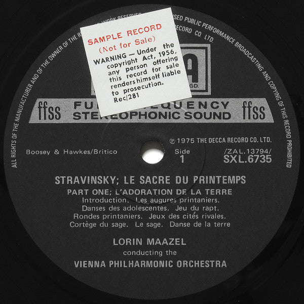 Igor Stravinsky - Le Sacre Du Printemps(LP)