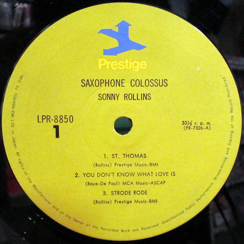 Sonny Rollins - Saxophone Colossus (LP, Album, RE)