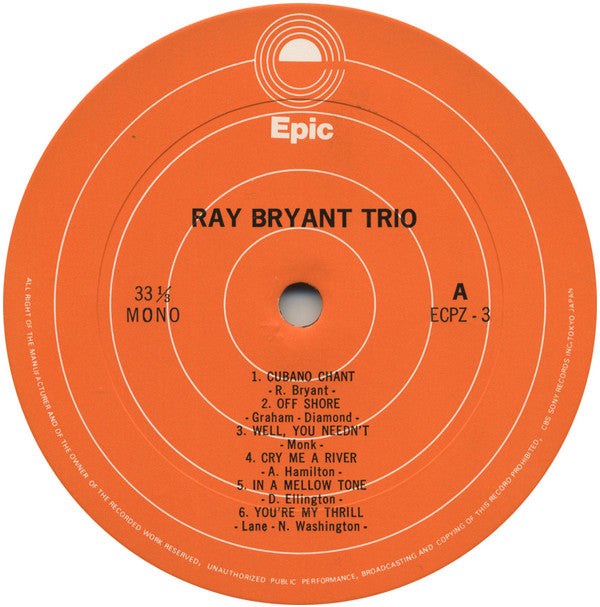 Ray Bryant Trio - Ray Bryant Trio (LP, Album, Mono, RE)