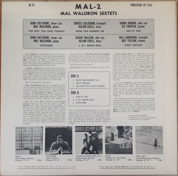 Mal Waldron - Mal/2(LP, Album, Mono, RE)