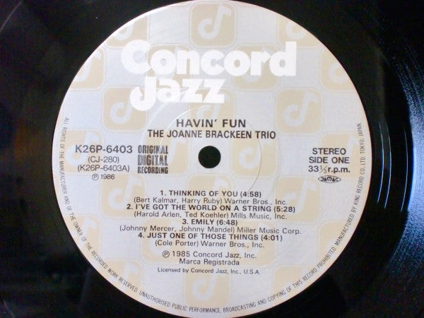 The Joanne Brackeen Trio - Havin' Fun (LP, Album)