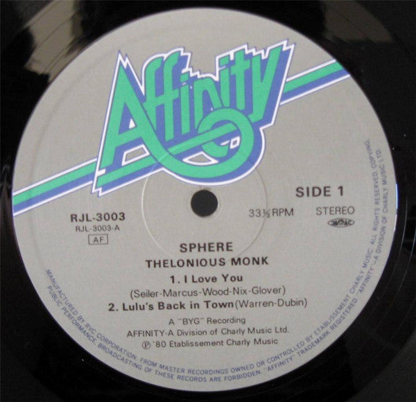 The Thelonious Monk Quartet - Sphere (LP, Album, RE)