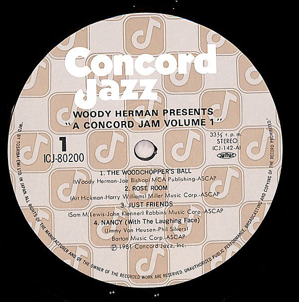 Woody Herman - Presents A Concord Jam Volume 1 (LP, Album)
