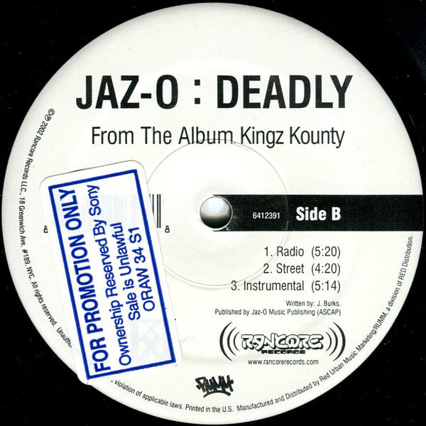 Jaz-O - Ova (12"", Promo)