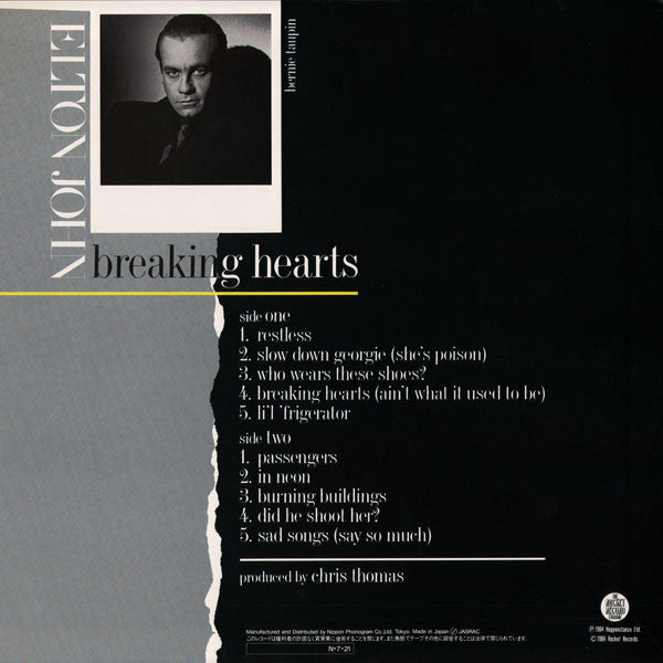 Elton John - Breaking Hearts (LP, Album)